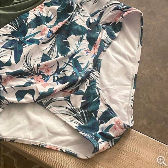 NWOT Yonique HIGH WAIST tummy control crisscross sides bikini bottom 24W - Picture 11 of 13